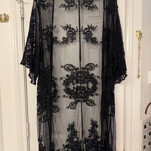 Hayden Black Floral Lace Overlay